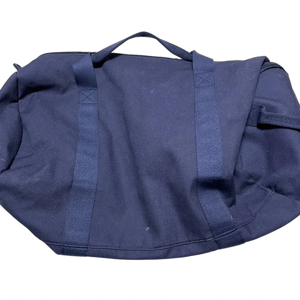 Polo Ralph Lauren Duffle Bag Navy Blue Canvas Gym Travel POLO Patch